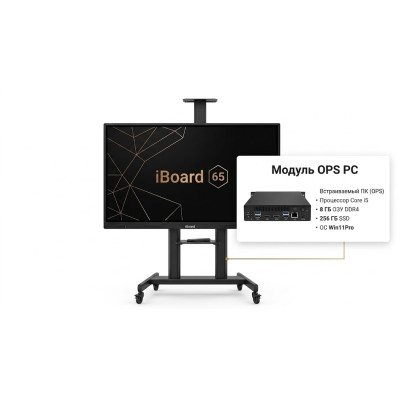 Інтерактивна панель iBoard 65 з ПК модулем та мобільним стендом